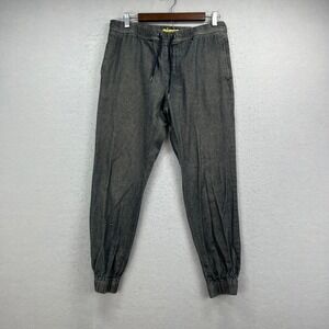 Prince & Fox Joggers Men Small Gray Herringbone Drawstring Streetwear Athleisure